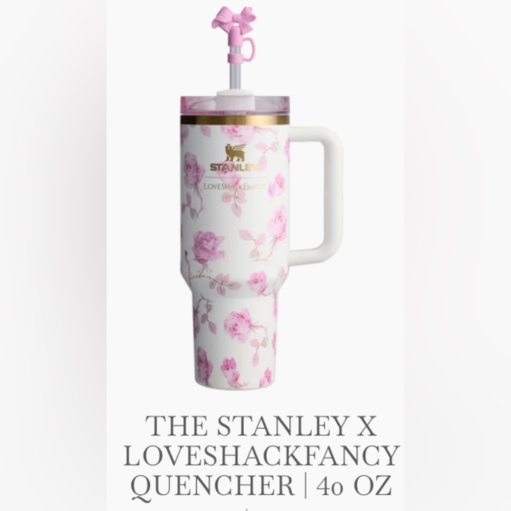 The Stanley x Loveshackfancy quencher 40 oz ~ Ribbon Rosa